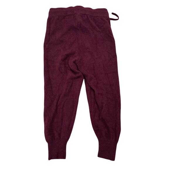 NAADAM Kid's Signature Cashmere Drawstring Joggers Burgundy, size 3-4 - Picture 4 of 5